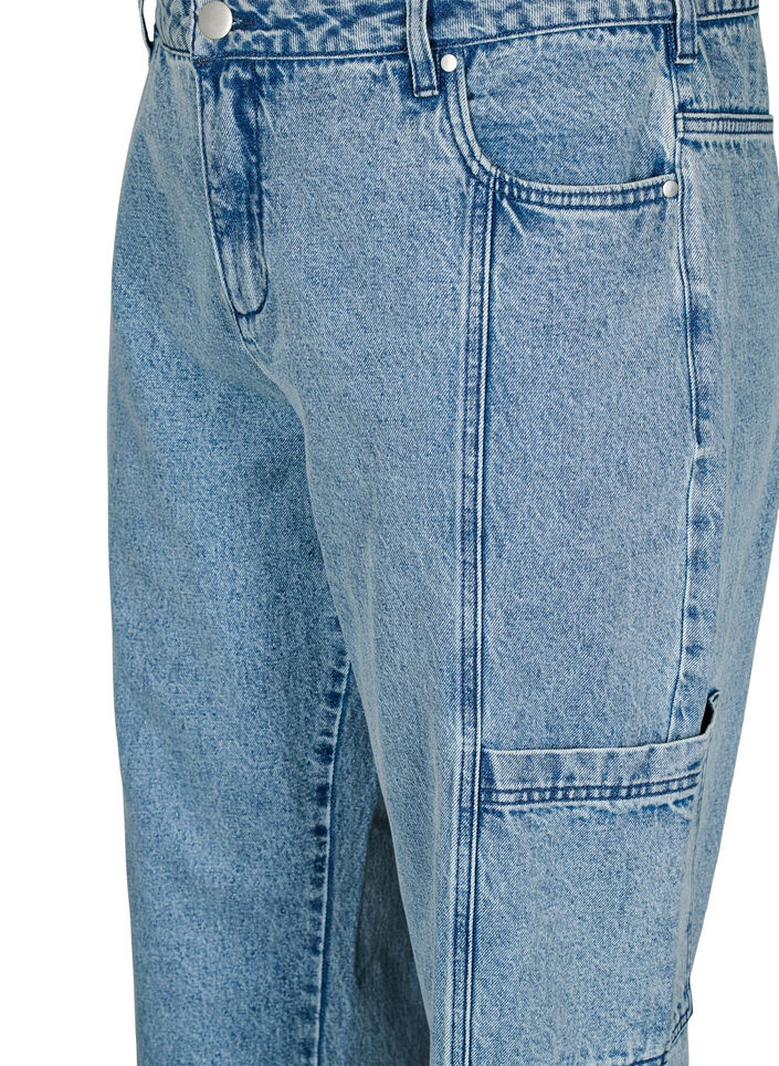 Cargo jeans med høy midje, Light Blue, Packshot