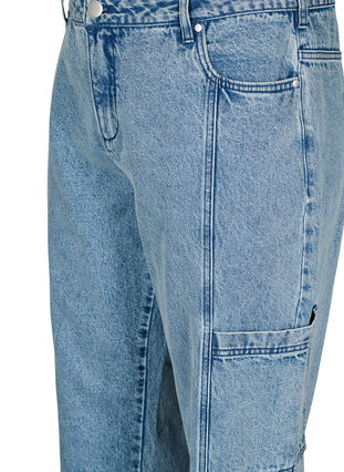 Zizzi Cargo jeans med høy midje, Light Blue, Packshot image number 2