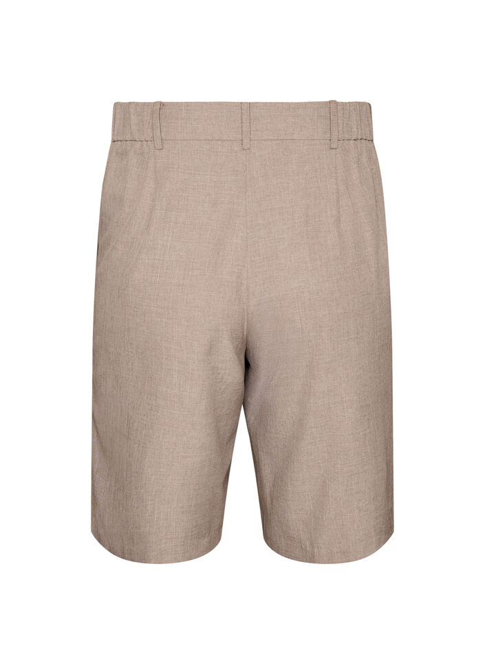 Loose fit Bermuda shorts med h&oslash;y midje, Brun, Packshot image number 1