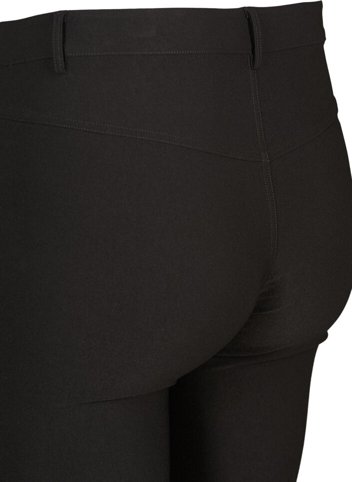 Tettsittende bukser med glidelåsdetaljer, Svart, Packshot image number 3