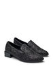 Wide fit - Loafers med glitter, Svart, Packshot image number 1