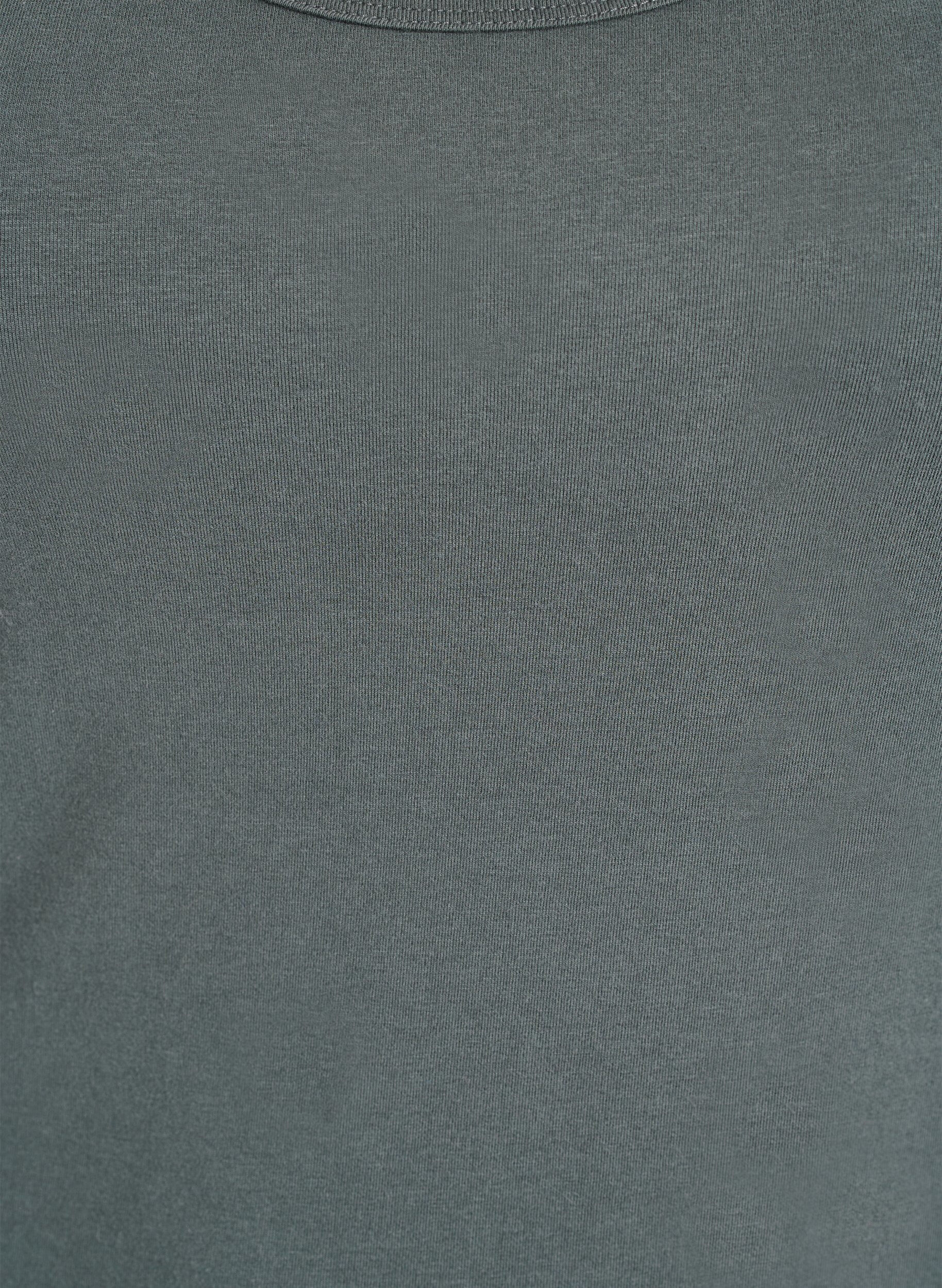 Zizzi Ensfarget basic topp i bomull, Gr&oslash;nn, Packshot image number 2