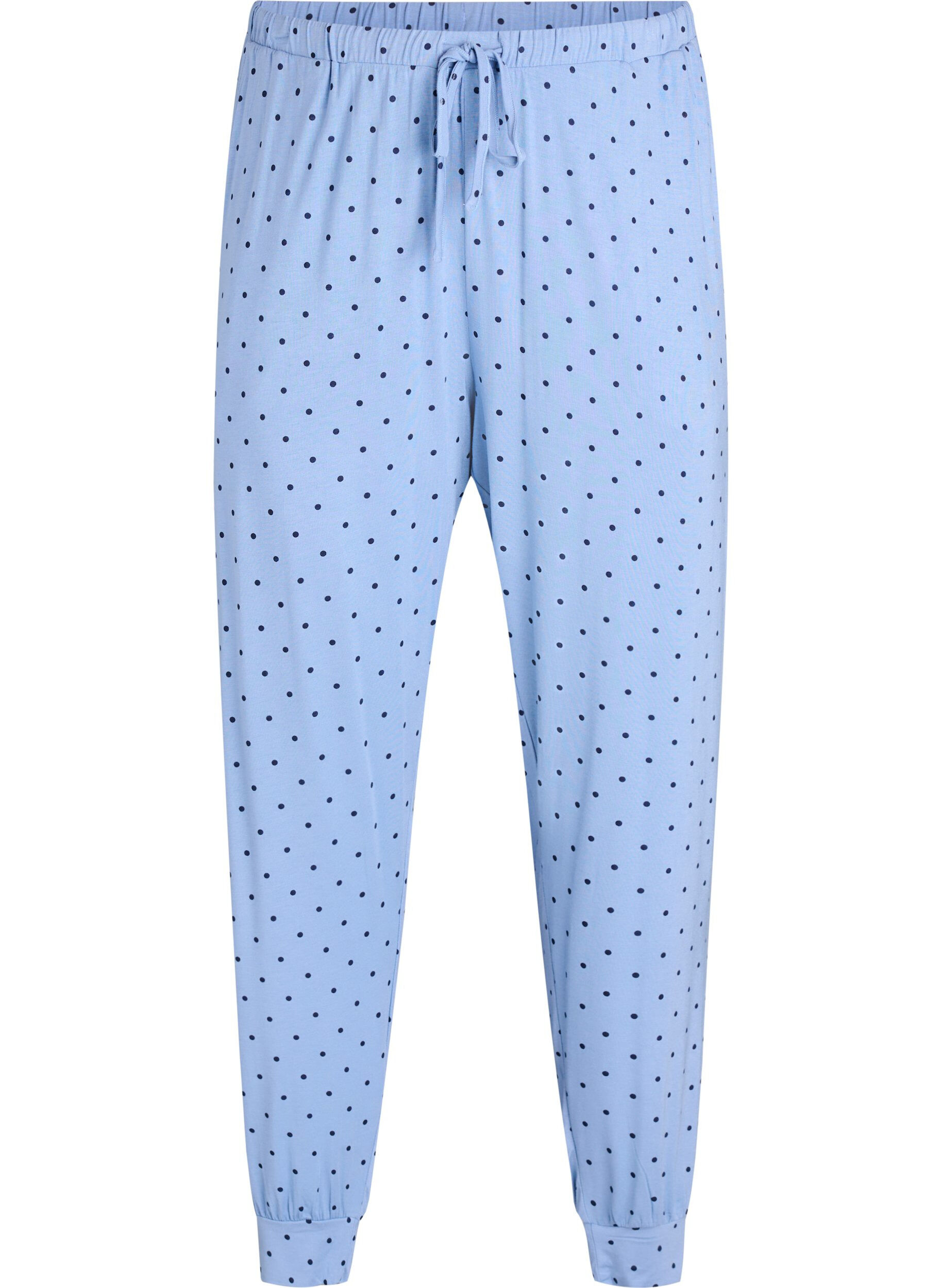 ZizziNattbukser i modalstoff med h&oslash;y midje, Bl&aring;, Packshot image number 0