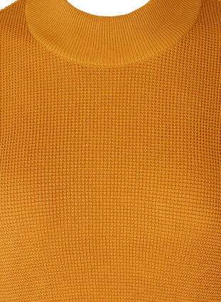Kortermet strikkeponcho med høy hals, Spruce Yellow, Packshot image number 2