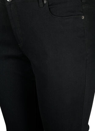 Emily jeans i smal passform og normalt høy midje, Black, Packshot image number 2