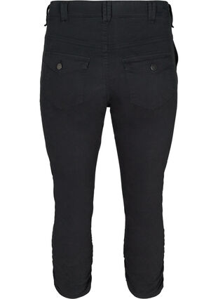 Tettsittende Nille capri jeans, Black, Packshot image number 1