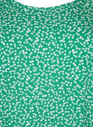 FLASH - Kortermet bluse i viskose med trykk, Bright Green Wh.AOP, Packshot image number 2