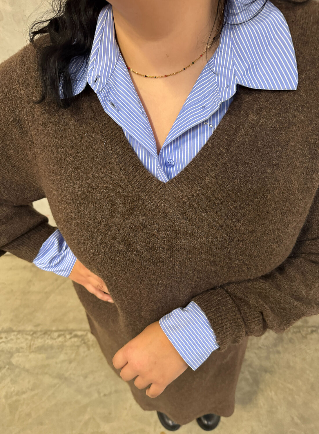 Zizzi Brune og bl&aring; nyanser, , Model