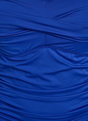 Zizzi Polstret badedrakt med drapering, Blå, Packshot image number 2