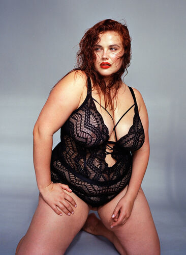 Bodystocking med blonder og snorer, Black, Image image number 0