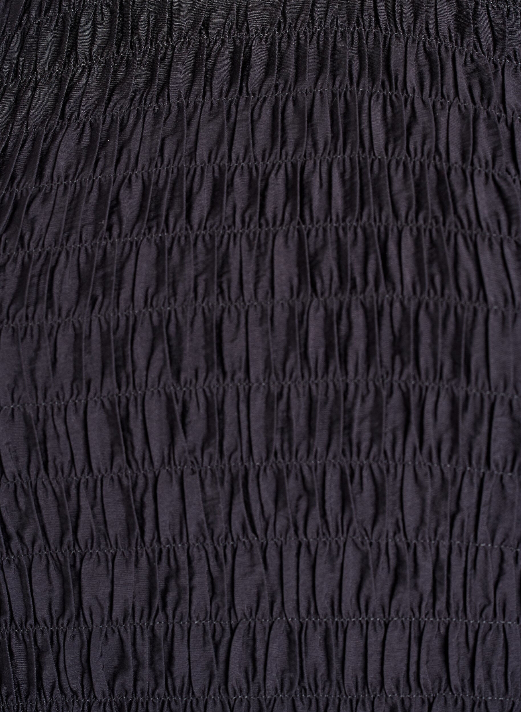 Zizzi Bluse med smock og lange ermer, Svart, Packshot image number 2