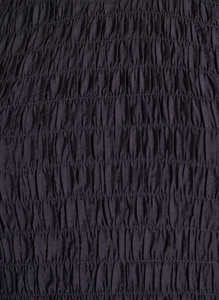 Bluse med smokk og lange ermer, Svart, Packshot image number 2