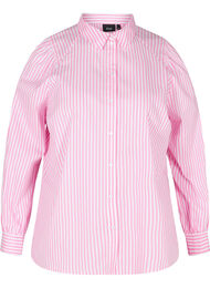 Stripete skjorte i bomull, White/ Pink Stripe