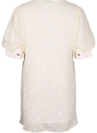 Zizzi Kort festkjole med paljetter, Vanilje, Packshot image number 1