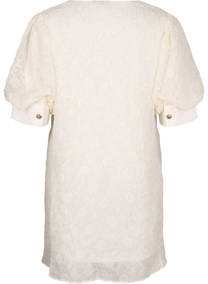 Kort festkjole med paljetter, Vanilje, Packshot image number 1