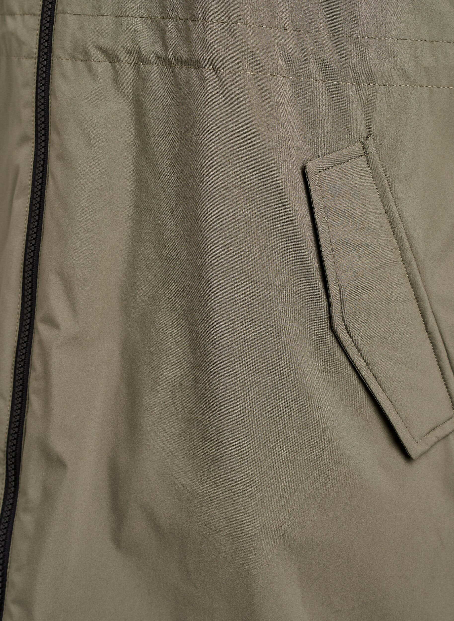 Zizzi Lett polstret parka med hette, Gr&oslash;nn, Packshot image number 3