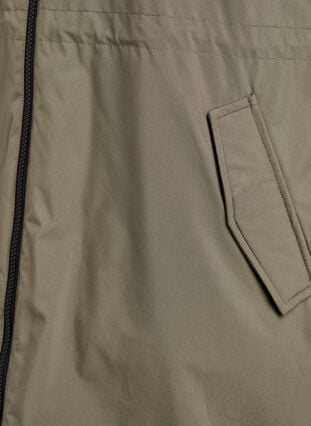 Zizzi Lett polstret parka med hette, Grønn, Packshot image number 3