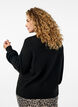 Strikket cardigan med ull og knapper, Black Solid, Model image number 1