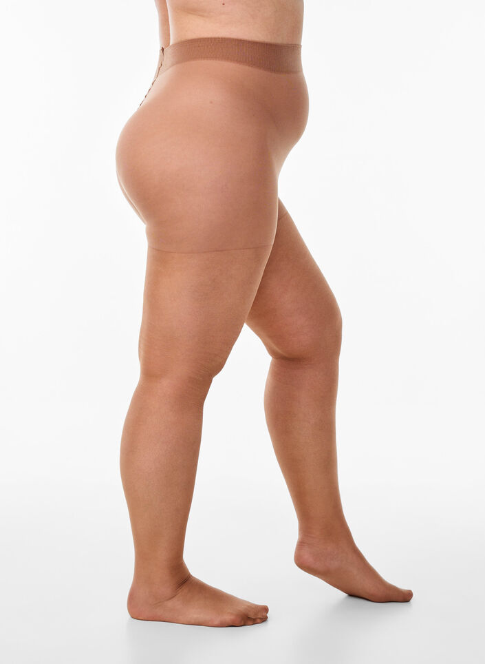 Glinsende 30 denier solbrune strømpebukser, Beige, Packshot image number 0