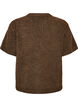 Strikket cardigan med korte ermer, Brun, Packshot image number 1