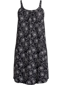 Midi strap dress in organic cotton, Svart Midi strap dress in organic cotton