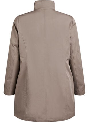 Zizzi Jakke med lommer og høy krage, Brun, Packshot image number 1