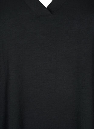 A-formet tunika med 3/4-ermer, Black, Packshot image number 2
