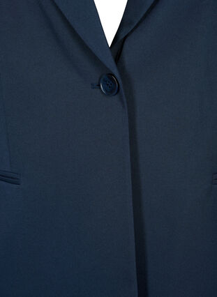Zizzi FLASH - Enkel blazer med knapp, Blå, Packshot image number 2