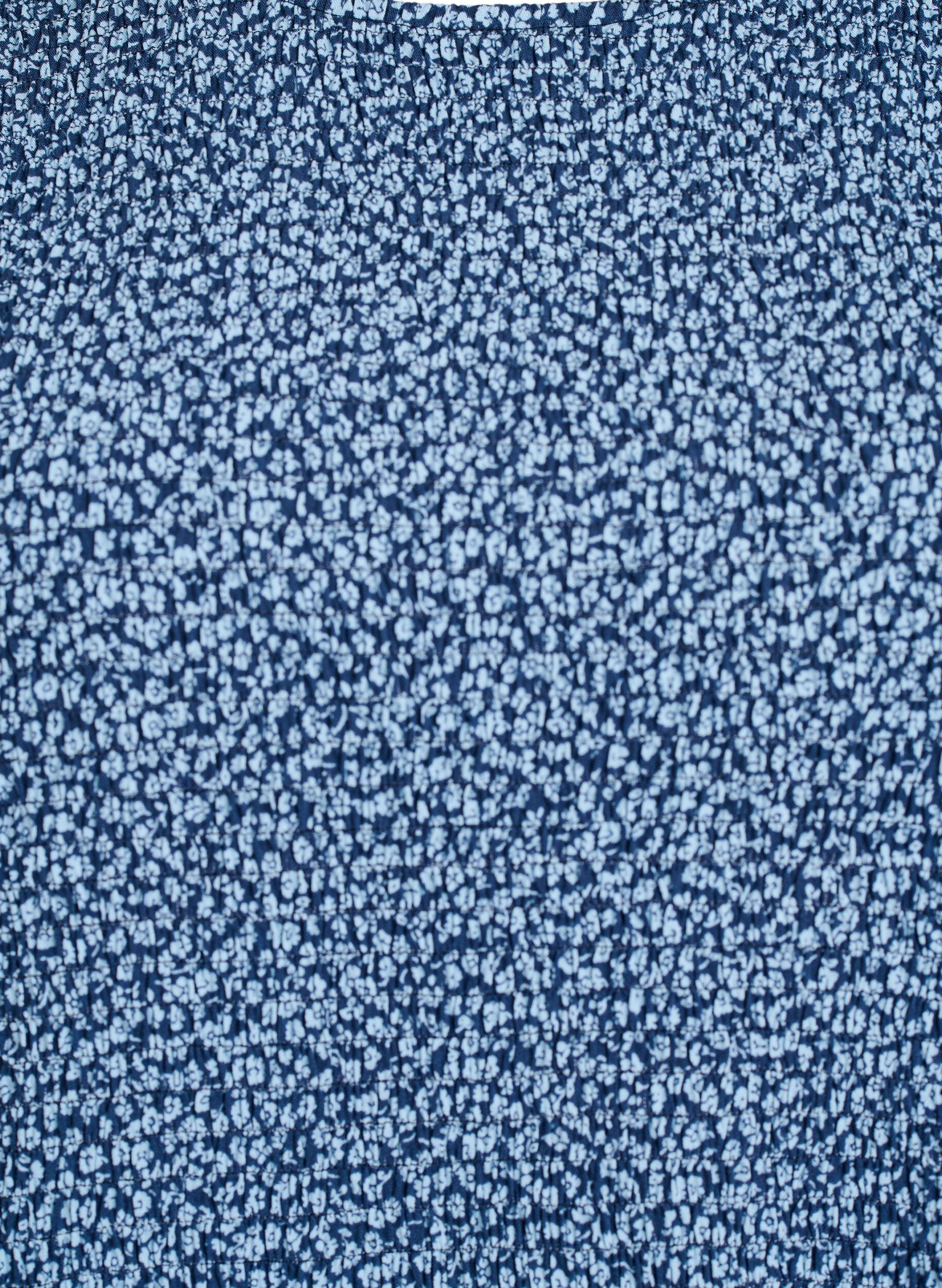 Zizzi Bluse med smocket topp og blomstertrykk, Bl&aring;, Packshot image number 2