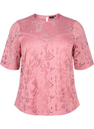 Blondebluse med korte ermer, Dusty Rose