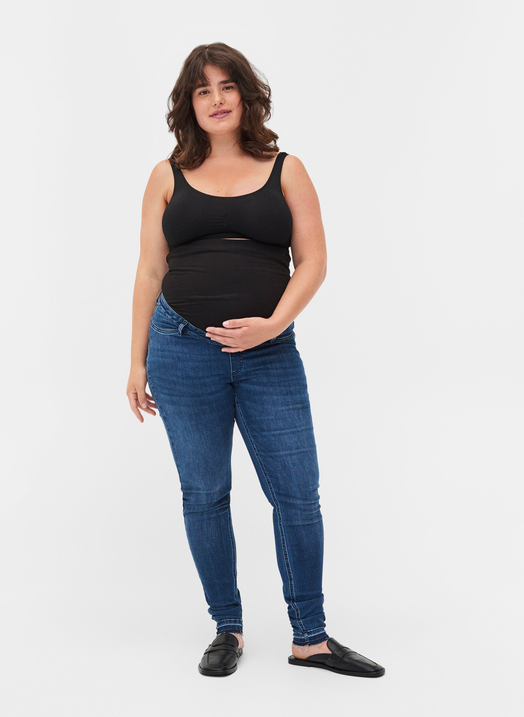 Zizzi Amy jeans til gravide, Blue denim, Model image number 0