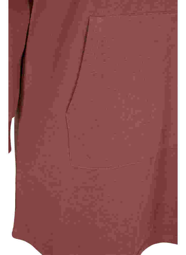 Kjole med hette og lomme, Mahogany, Packshot image number 3
