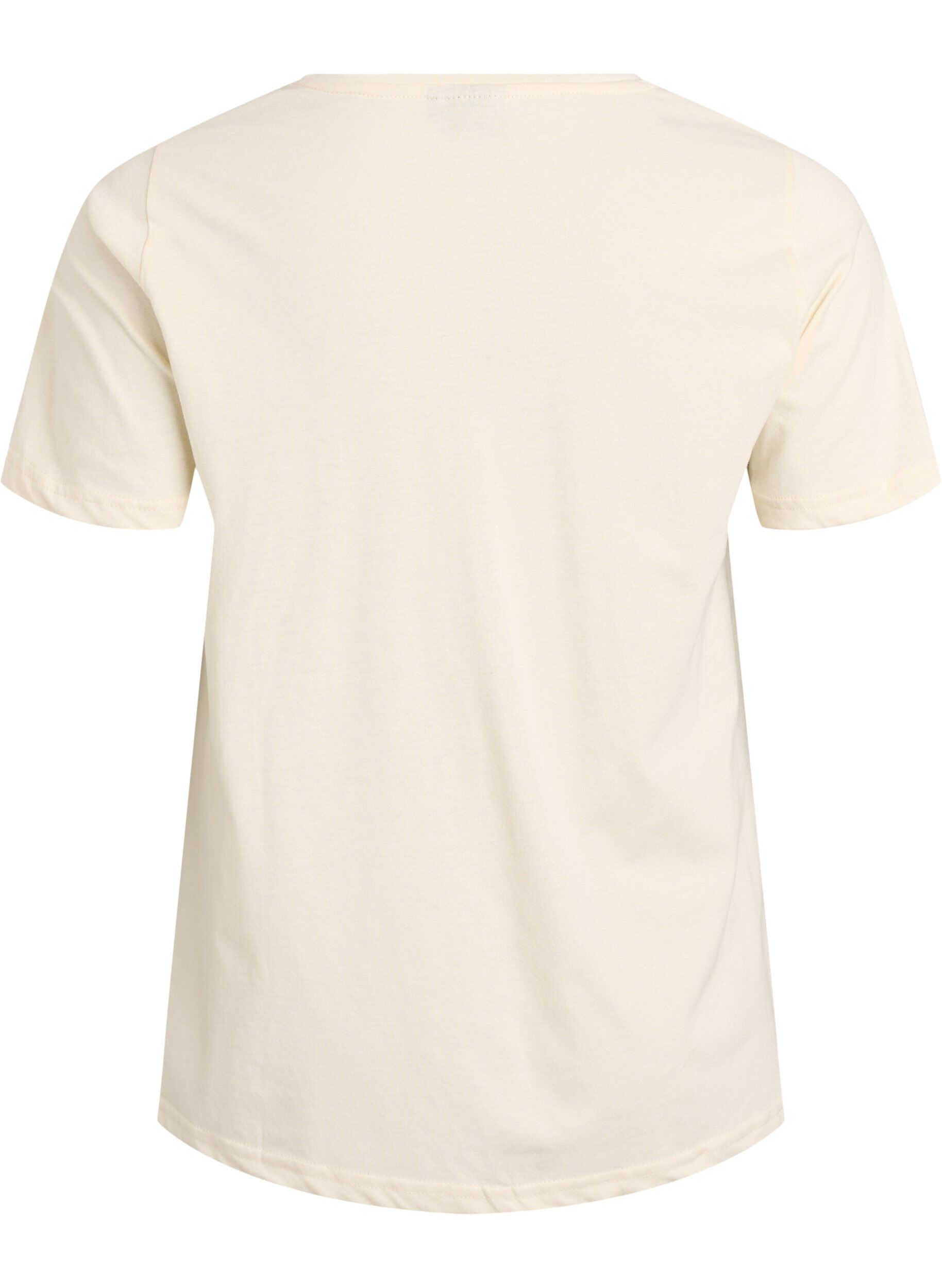 ZizziT-skjorte med trykk, Vanilje, Packshot image number 1