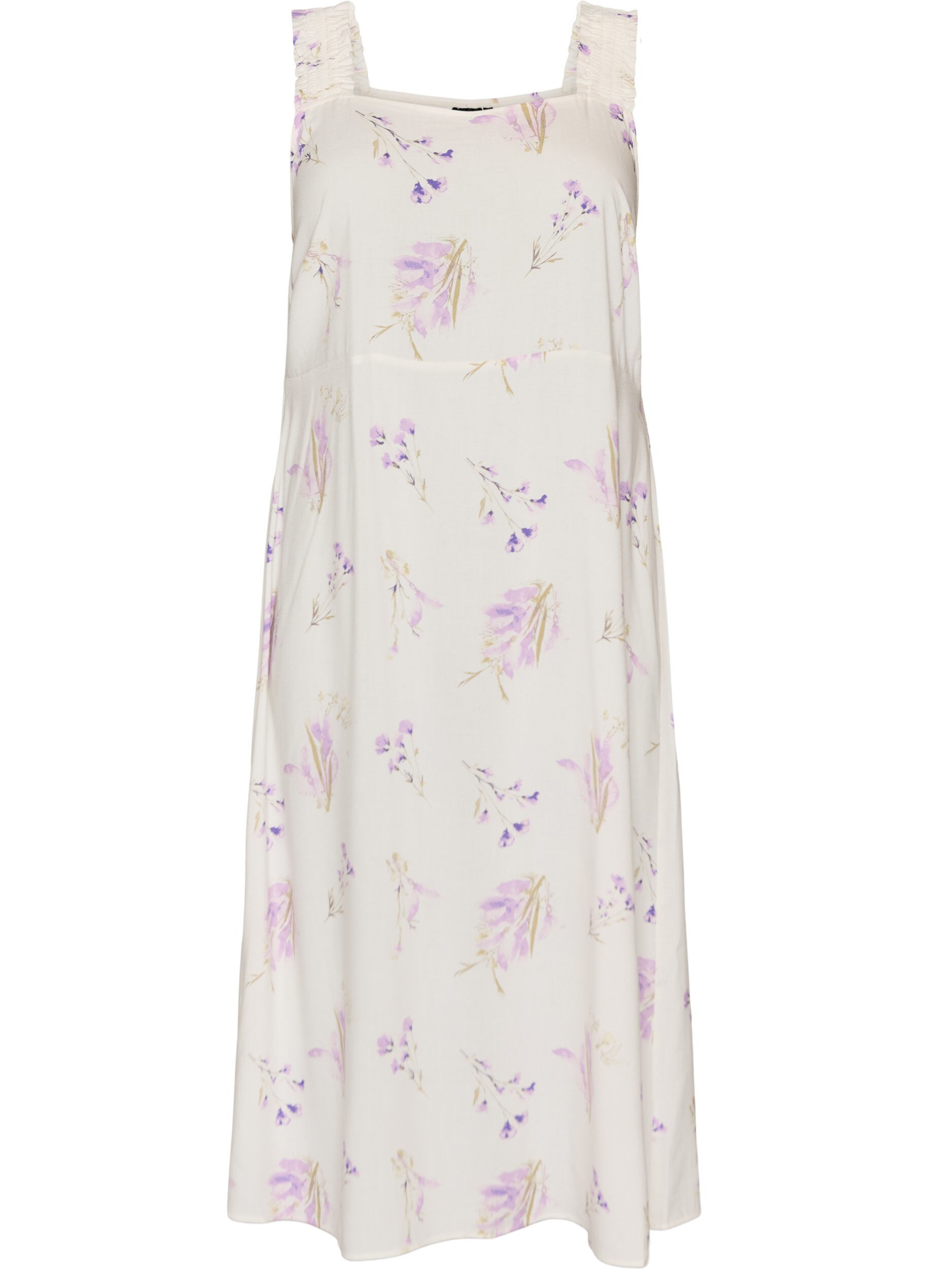 Zizzi Summer dress with wide straps, White, Packshot image number 0