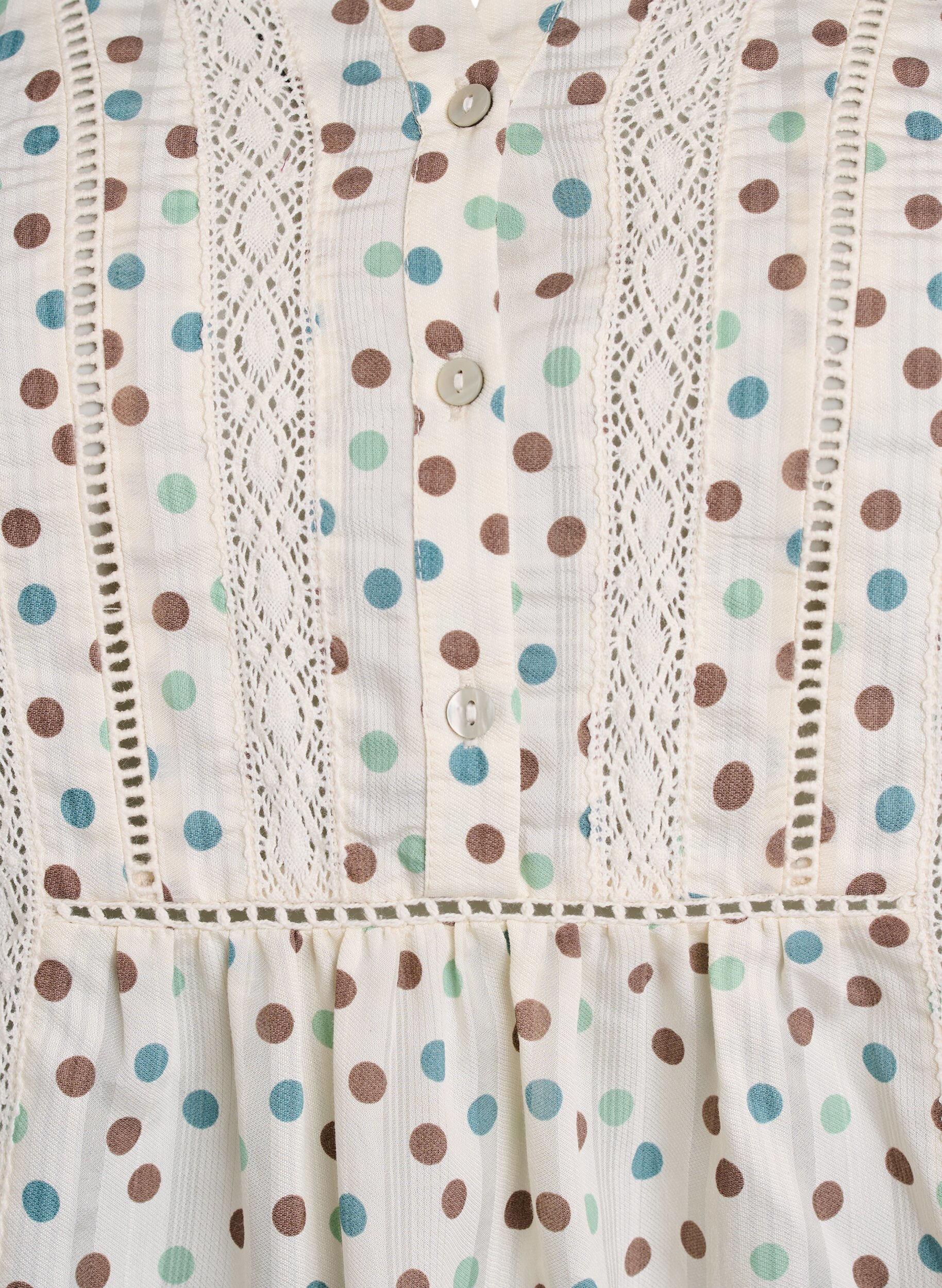 Zizzi Bluse med trykk og 1/2 ermer, Hvit, Packshot image number 2