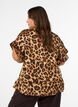 Bluse med leopardtrykk og volangdetaljer, Brun, Model image number 2