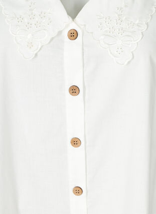 Skjorte i bomull uten ermer, Bright White, Packshot image number 2