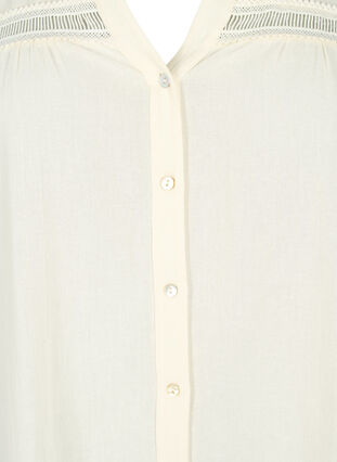 Tunika i økologisk bomull med feminine detaljer, Antique White, Packshot image number 2