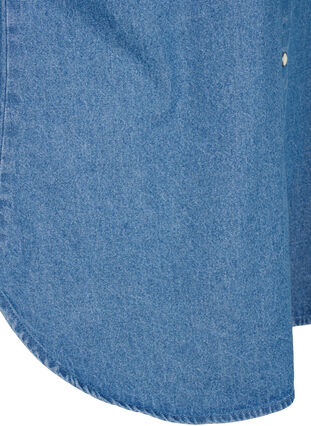 Jeansskjorte med lange ermer og brystlomme, Light Blue Denim, Packshot image number 3