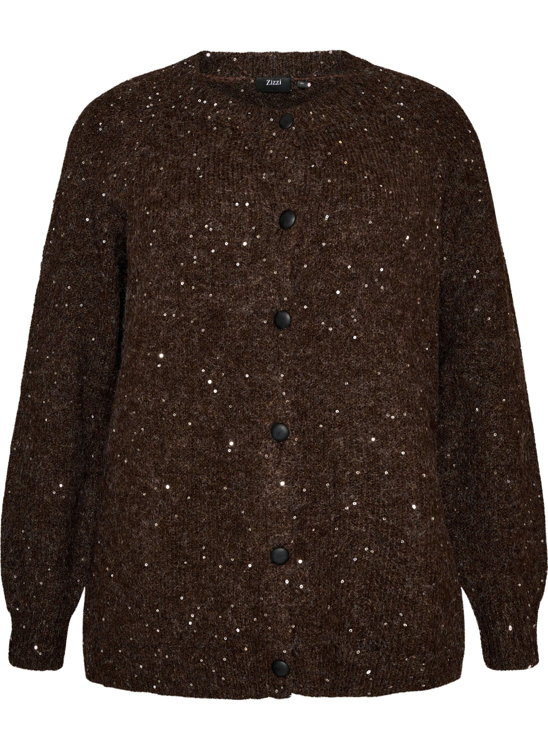 Cardigan med paljetter og knapper