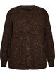 Cardigan med paljetter og knapper, Brun, Packshot image number 0