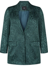 Blazer i viskose med tone-i-tone trykk