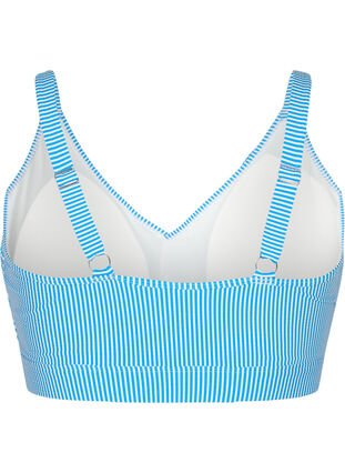 Stripete bikinitopp med volanger, BlueWhite Stripe AOP, Packshot image number 1