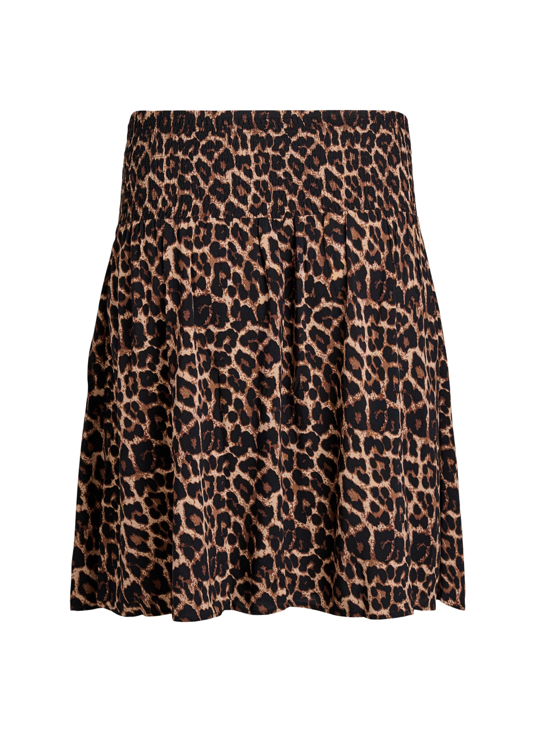 Zizzi Kort skj&oslash;rt med vaffelsydd midje, Brun, Packshot image number 1