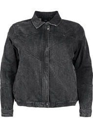 Dongerijakke med skjult glidelås, Dark Grey Denim