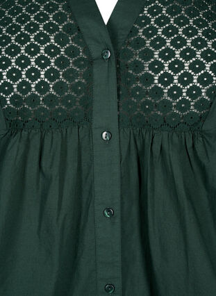 Zizzi FLASH – skjorte med hekledetaljer, Scarab, Packshot image number 2