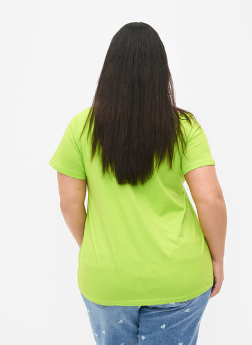 T-skjorte i bomull med trykk, Lime Green w. Bella, Model image number 1