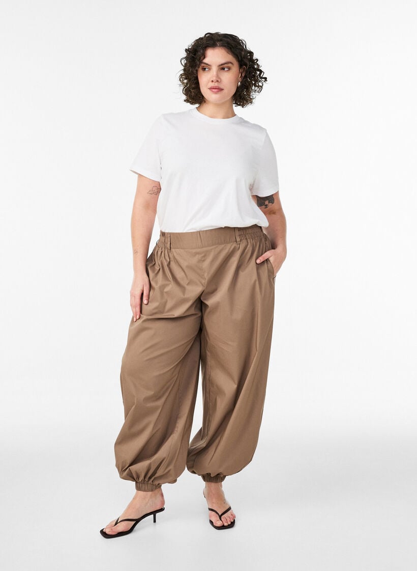 Bomulls-T-skjorte med trykk, Hvit, Model image number 1