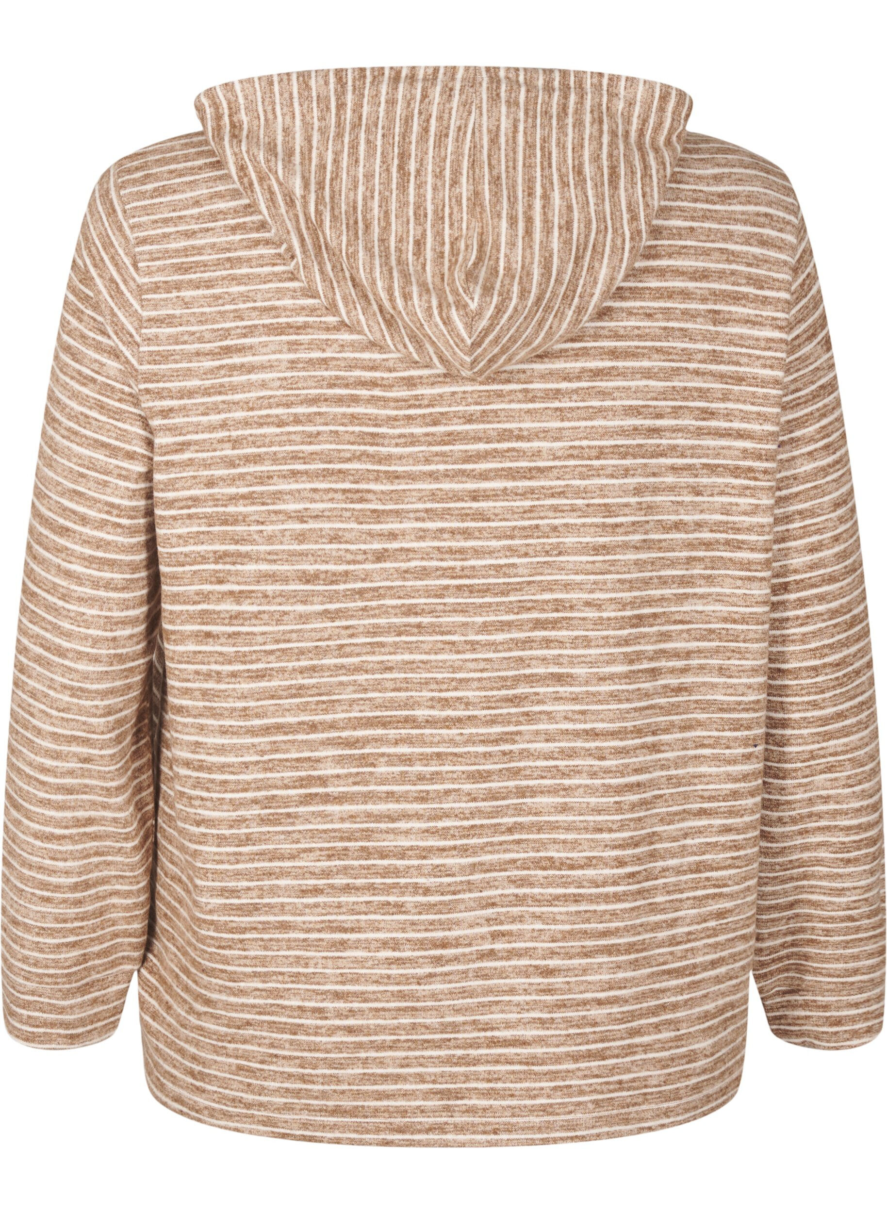 Zizzi Avslappet hettegenser, Fondue Fudge, Packshot image number 1