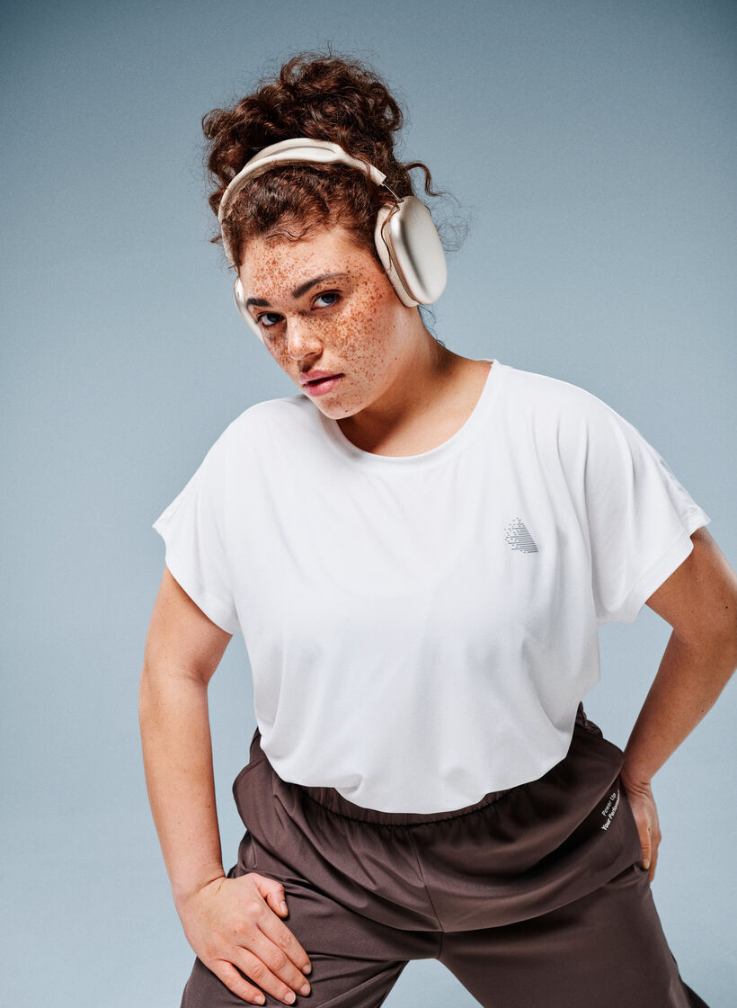 Ensfarget trenings-T-skjorte, Hvit, Image image number 0